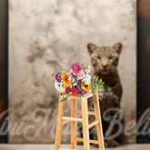Aperturee - Abstract Dualtone Paint Leopard Retro Wall Backdrop